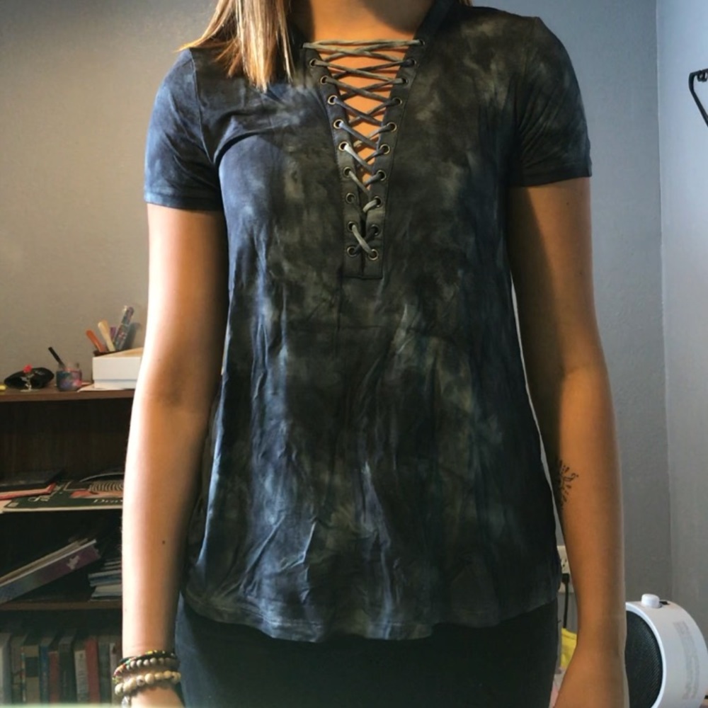 Blue tie-dye shirt